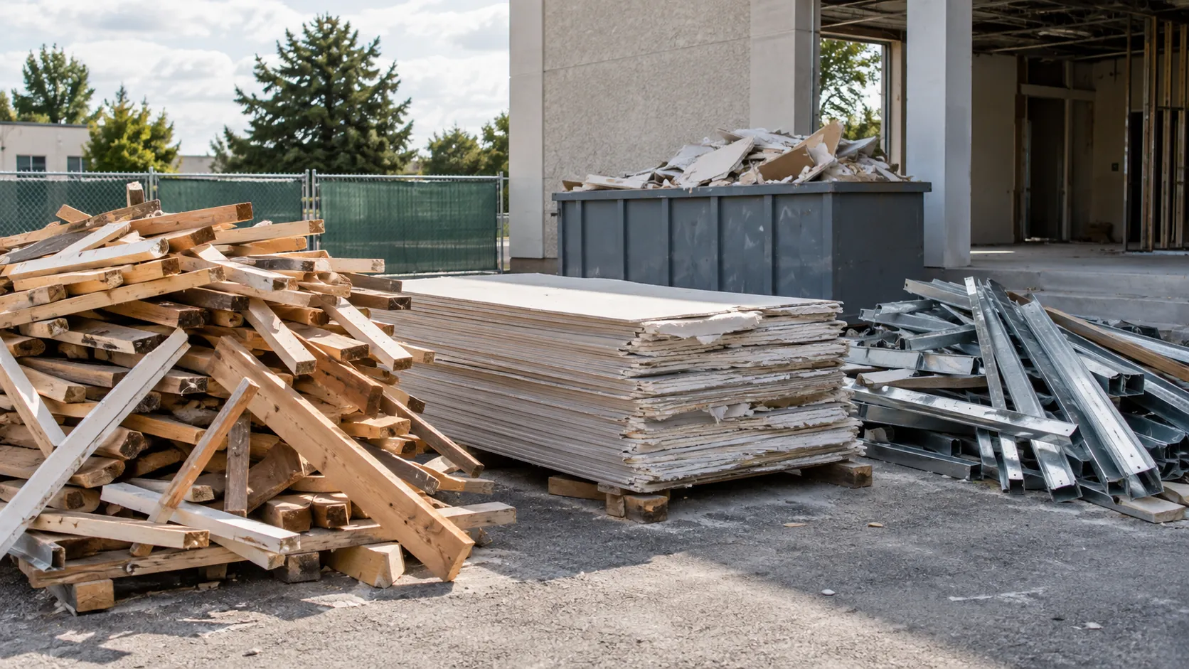 Illustrative scene for how to sort renovation debris before a pickup
