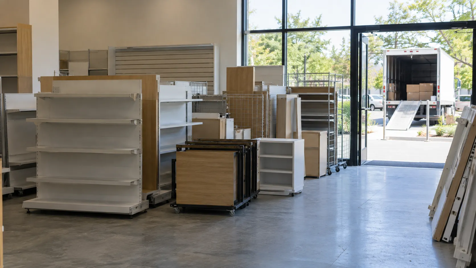 Illustrative scene for a retail fixture removal checklist